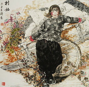 作品8 何济乔人物《村姑》